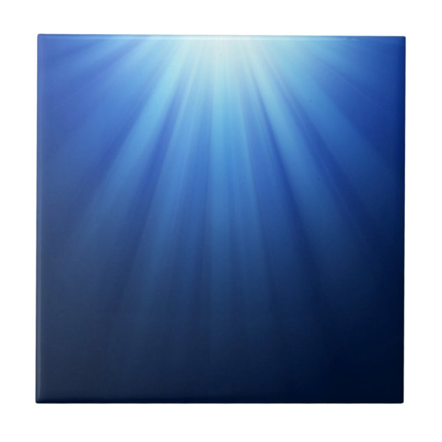 Blaue Unterwassersun-Strahlen Fliese (Vorderseite)