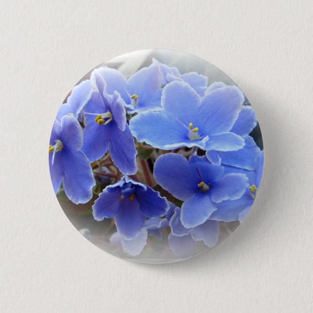 Blaue Usambaraveilchen Button (Vorderseite)