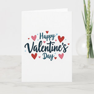 Blaue Valentinstagskarte Karte
