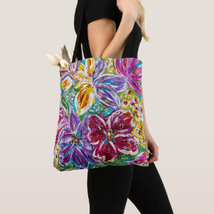 Blaue Vase Blumen-Tasche Tasche