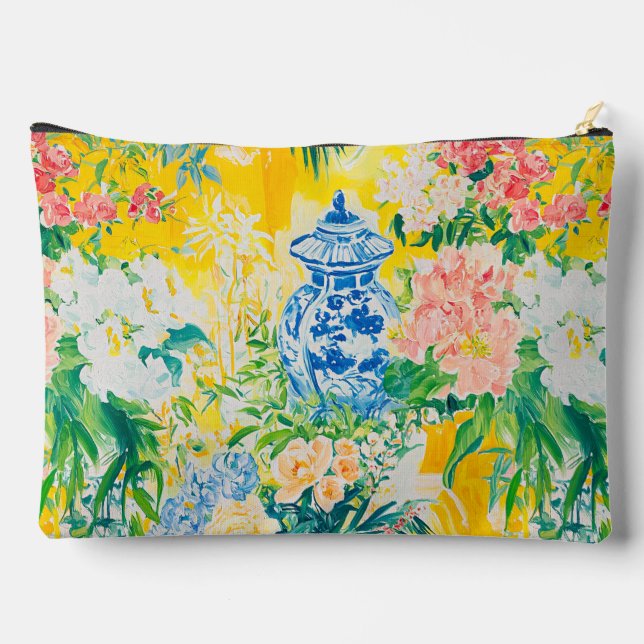Blaue Vase Impressionist  Zubehörtasche (Rückseite)