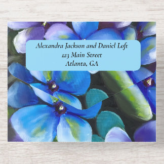 blaue Veilchen Yaneyaart Ölgemälde floral All-in-One-Einladung
