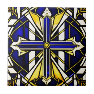 Blaue Verkleidung Fliese