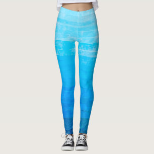 Blaue verlaufende Streifen verblasst Leggings