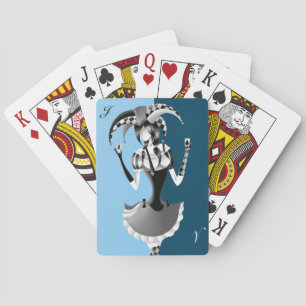 Blaue verrückte Narren Spielkarten