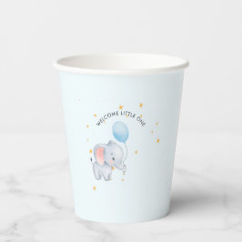 Blaue Verspielte Elefanten-Baby-Party Pappbecher