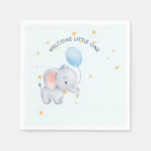 Blaue Verspielte Elefanten-Baby-Party