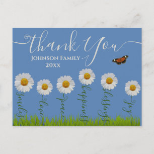 Blaue verspielte Gänseblümchen Danke Blumen Ernted Postkarte