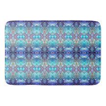 Blaue verzierte Badematte