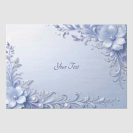 Blaue verzierte Blumen mit Perlen Seidenpapier