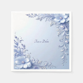 Blaue verzierte Blumen mit Perlen Serviette