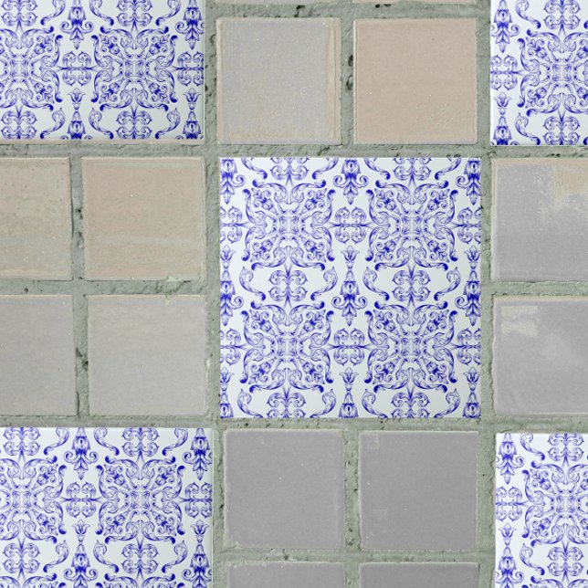 Blaue Verzierte Dekorfliese Fliese (Von Creator hochgeladen)