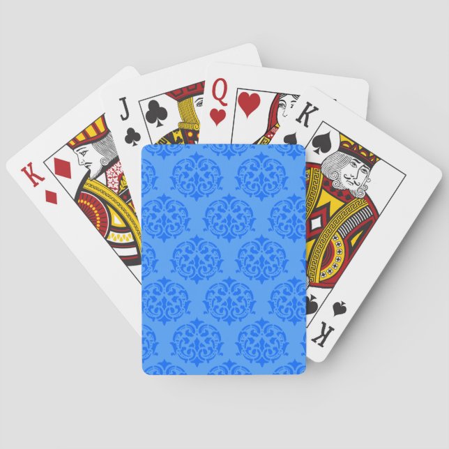 Blaue Viktorianische Musterplatine Spielkarten (Rückseite)