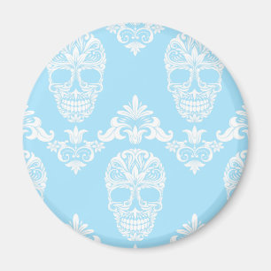 Blaue viktorianische Schädel Magnet