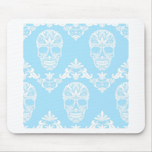 Blaue viktorianische Schädel Mousepad