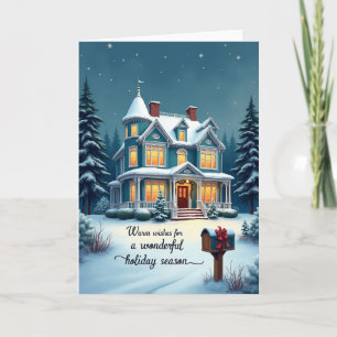 Blaue viktorianische Weihnachtskarte Karte
