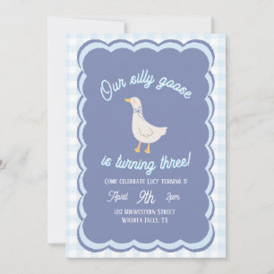 Blaue Vintage-Alberne Gans, Geburtstag jedes Alter Einladung