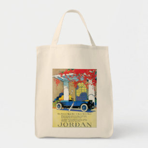 Blaue Vintage-Automobilwerbung Tragetasche
