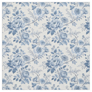 blaue Vintage-Blumen Stoff