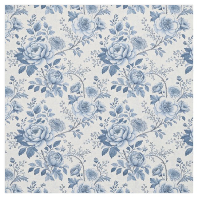blaue Vintage-Blumen Stoff (Muster)
