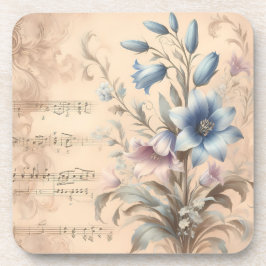 Blaue Vintage-Blumen-Untersetzer aus Plastik mit K Getränkeuntersetzer