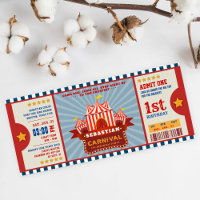 Blaue Vintage-Karnevalsticket-Eintritts-Geburtstag