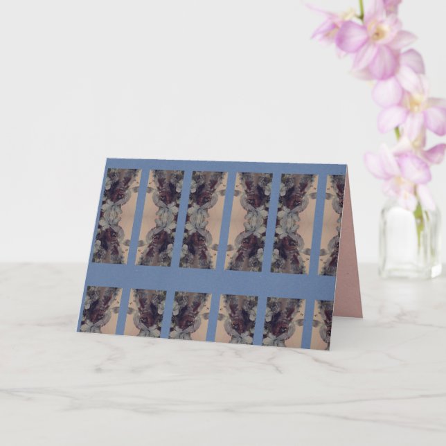 Blaue Vintage Karte (Orchidee)