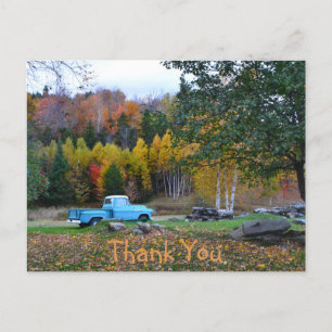 Blaue Vintage-Lieferwagen-Dankeschön-Postkarte Postkarte