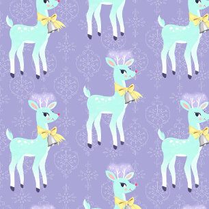 Blaue Vintage-Rentiere Lavendel  Geschenkpapier