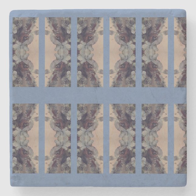 Blaue Vintage Steinuntersetzer (Vorderseite)