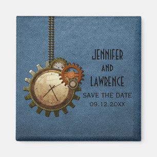 Blaue Vintage Uhr Speichern des Datumsfelds Magnet