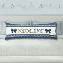 Blaue Viola-Dekor-Musikzimmer-Körperkissen im Prep