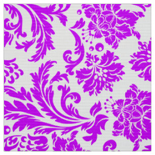Blaue Violett- und weiße Blumenfässern Stoff