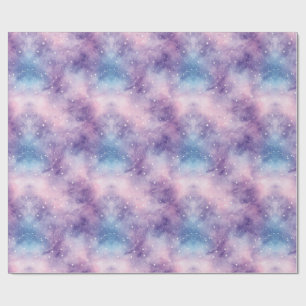 Blaue violette Galaxie-Textur Geschenkpapier