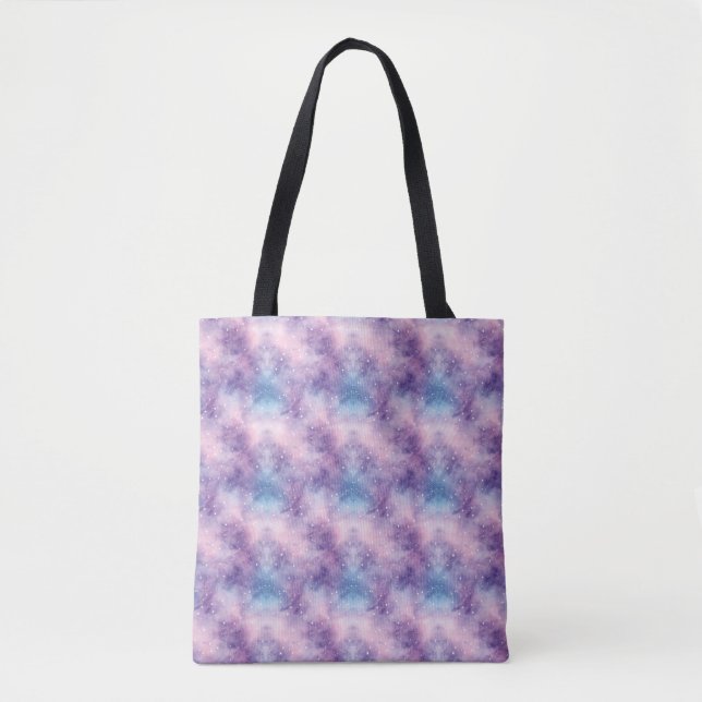 Blaue violette Galaxie-Textur Tasche (Vorderseite)