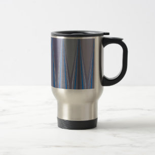 Blaue, violette, graue Chevron-Kunststoffdruck Reisebecher
