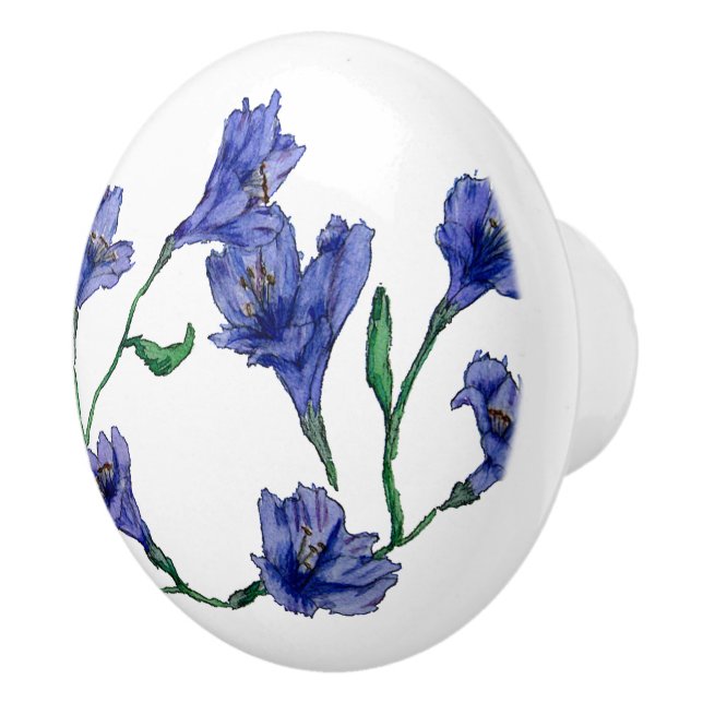 Blaue Violette Keramikknauf (Rechts)