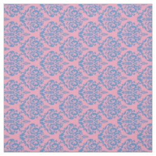 Blaue Violette Mattierte Orchid Damask Stoff