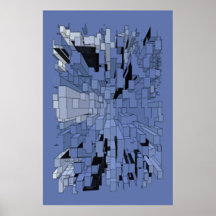 Blaue violette Stadt Poster