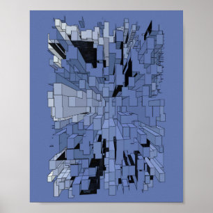 Blaue violette Stadt Poster