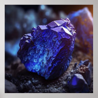 Blaue violette Tansanit inspirierte Kristalle