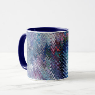 Blaue Violette Türkis Weiße Marmorierung Abstrakti Tasse