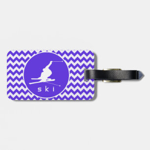 Blaue Violette Zickzack; Schneeschild Gepäckanhänger