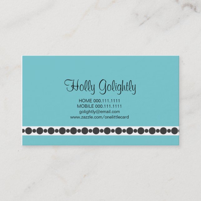 Blaue Visitenkarte (Vorderseite)