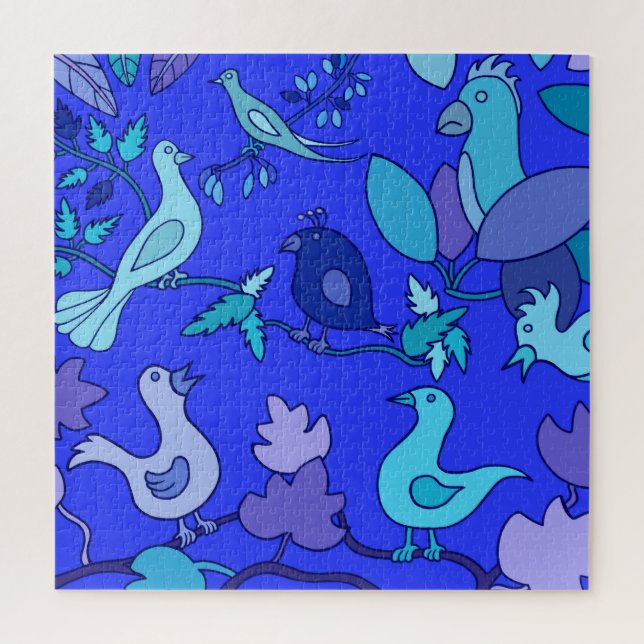 Blaue Vögel (Vertikal)
