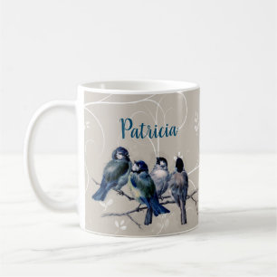 Blaue Vögel auf einem Ast Kaffeetasse