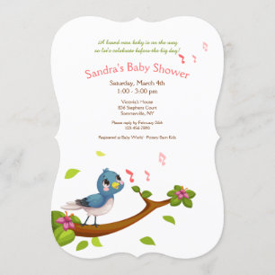 Blaue Vogel Baby Shower Einladung