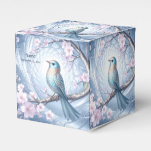 Blaue Vogel-Blumen-Geschenkbox Geschenkschachtel