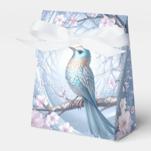 Blaue Vogel-Blumen-Geschenkbox Geschenkschachtel