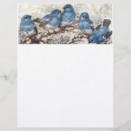 Blaue Vögel Briefbogen
